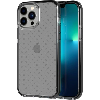 Afbeelding van Tech21 Evo Check iPhone 13 Pro Max hoesje Flexibel schokbestendig telefoonhoesje Zwart 4,9 meter valbestendig