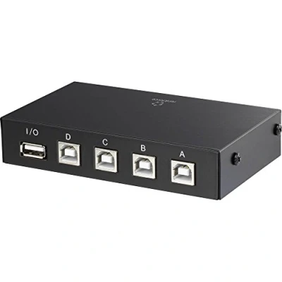 Afbeelding van Renkforce 4 poorten USB 2.0 schakelaar Zwart