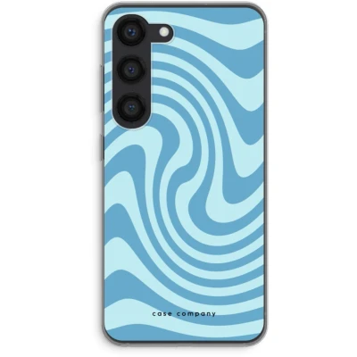 Afbeelding van Case Company® hoesje geschikt voor Samsung Galaxy S23 Swirl Blauw Soft Cover Telefoonhoesje Bescherming aan alle Kanten en Schermrand