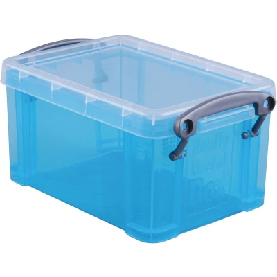 Afbeelding van Really Useful Box 0,7 Liter, Transparant Helblauw Opbergdoos