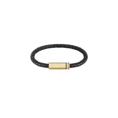 Afbeelding van BOSS ARES Single Armband black/goldcoloured, Heren, Maat: One Size, Black/gold coloured