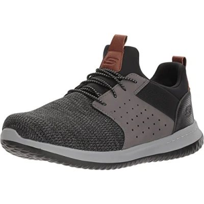 Afbeelding van Skechers Delson Sportieve veterschoenen, Heren, Maat: 42.5, Black/grey
