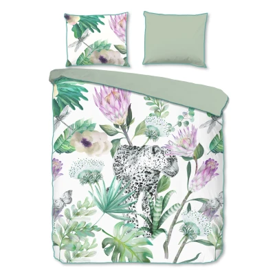Afbeelding van Dekbedovertrek Volterra 1 persoons (140x200/220 cm) Katoen satijn Bloemen, Dieren, Natuur Wit Descanso Ga naar