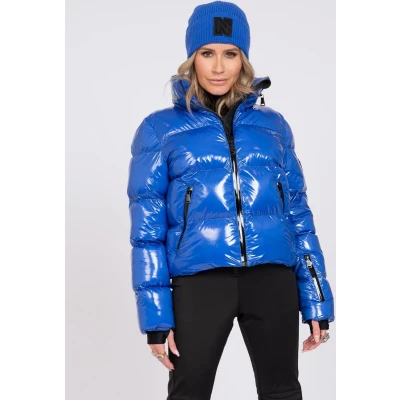 Afbeelding van NIKKIE Gstaad Laquer Winterjas Dames Dazzling Blue 42 Blauw Ski Jassen