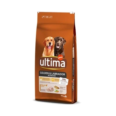 Afbeelding van Ultima Hond Golden &amp; Labrador Retriever Kip Voordeelpakket: 2 x 14 kg