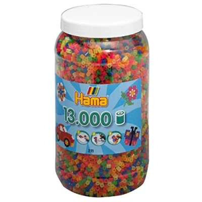 Image de Hama midi pot 13000 perles mélange néon