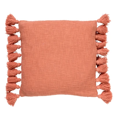 Afbeelding van Dutch Decor RUBY Kussenhoes 45x45 cm 100% katoen met flosjes Lobster Bisque roze
