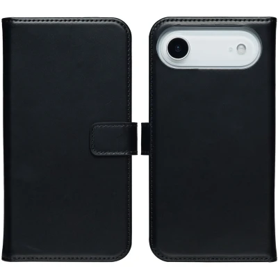 Afbeelding van Selencia Echt Leren Bookcase voor de Apple iPhone 17 Air Zwart