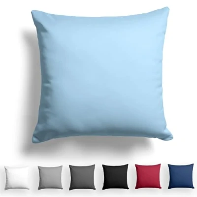 Afbeelding van Alreya Mako Satin kussensloop 100% katoen 50 x cm lichtblauw met YKK ritssluiting hypoallergeen zonder chemicaliën