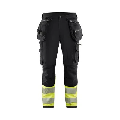 Image de Pantalon haute visibilité à stretch 4D noir jaune fluo Blåkläder