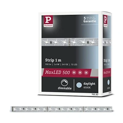 Afbeelding van Paulmann 70582 Function MaxLED 500 strip, 1 m, wit, 6500 K, daglicht, 6 W, 24 V, zilver