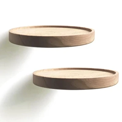 Afbeelding van anaan Coracle Set va n twee wandrekken, rond, hout Voor planten, diameter : 18 cm