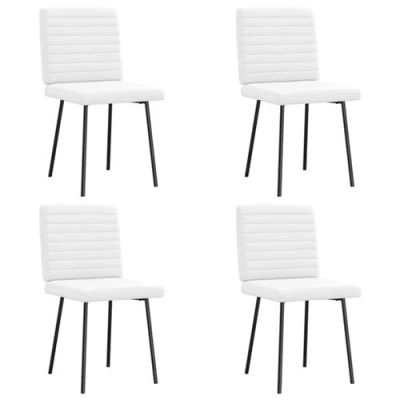 Image de vidaXL Chaises à manger lot de 4 blanc similicuir3315272