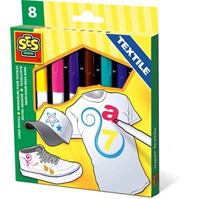 Afbeelding van Ses 00269 Creatieve hobby viltstiften van dik textiel 8 kleuren