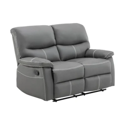 Afbeelding van Tweezits relaxbank in grijs kunstleer CANBY L 133 cm x H 95 D 90
