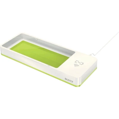 Afbeelding van Leitz WOW Desk Organiser met Inductie Oplader Groen/Wit