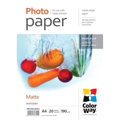 Image de ColorWay Mat A4 (210 x 297 mm) 190 g/m² 20 feuille(s) papier photo