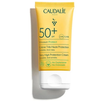 Afbeelding van Caudalie Vinosun Protect High Protection Cream SPF50 Zonnebrand Voor Het Gezicht 50 Ml