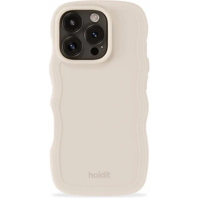 Afbeelding van Holdit Hoesje Geschikt voor iPhone 16 Pro Wavy Case Beige