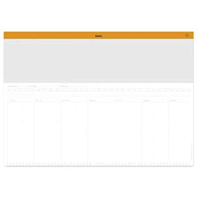 Afbeelding van RHODIA 194042C bureauonderlegger met canvas A2 59,4 x 42 cm 30 afneembare vellen 80 g/m² toetsenbord/muishouder en gereedschap voor organisatie tijdbeheer collectie Rhodiatime