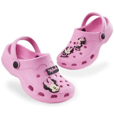 Afbeelding van Disney Tuinklomp voor kinderen, Stitch schoenen meisjes met bedels om vast te klikken, Roze Minnie