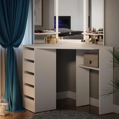 Afbeelding van Vicco kaptafel &quot;Arielle&quot;, wit, 110 cm met LED spiegel