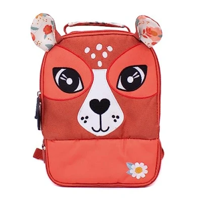 Image de LES DEGLINGOS SAC A DOS REPAS ISOTHERME 2 COMPARTIMENTS POUR ENFANT MELIMELOS LA BICHE Lunch bag Pique nique et goûter Voyage Isolant PEVA 26cm Terracotta