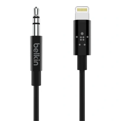 Image de Belkin câble audio (jack 3,5 mm) vers connecteur lightning pour iphone x 8 plus 7 1,8 m noir