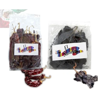 Afbeelding van OsoRetail Assortiment van de beste Mexicaanse chilipepers voor kruidige smaakpapillen Chili Guajillo y Ancho (2 x 100 g)
