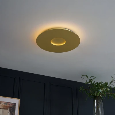 Afbeelding van QAZQA morning Moderne LED Plafondlamp 1 lichts Ø 40 cm Goud Woonkamer Slaapkamer Keuken