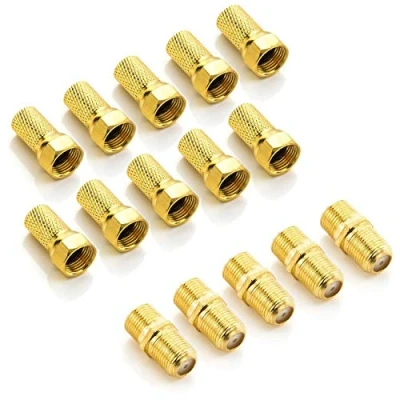 Afbeelding van deleyCON F connectorset met connector 5 x &amp; 10 afdichting van rubber, 7 mm, moeder, brede coaxiale antennekabel voor zittend, kabel BK Uitrusting