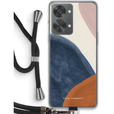 Afbeelding van Case Company® hoesje met Koord geschikt voor OnePlus Nord 2T Geo #1 Telefoonhoesje Zwart Bescherming aan alle Kanten en Over de Schermrand