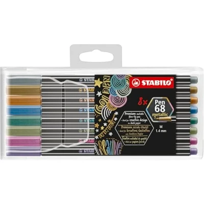 Afbeelding van Viltstift STABILO Pen 68/8 medium metallic assorti etui à 8 stuks