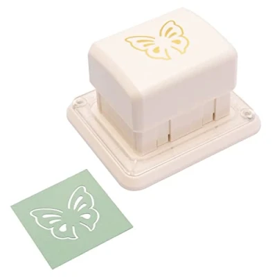 Afbeelding van Vaessen Creative 3D perforator met vlinderpatroon, grote magnetische van metaal en kunststof, voor knutselwerk papier scrapbooking, roze, 17 x 12 6 cm