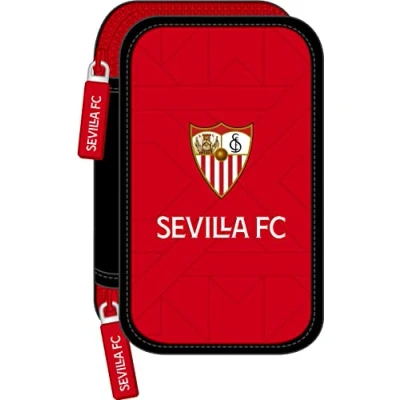 Afbeelding van Dubbele etui Sevilla Fútbol Club Zwart Rood 12.5 x 19.5 4 cm (28 pcs)