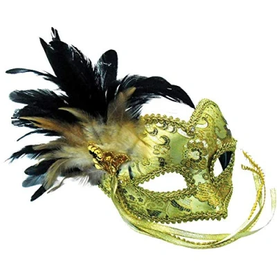 Afbeelding van Bristol Novelty EM393 Gevlochten oogmasker voor dames, goud, eenheidsmaat