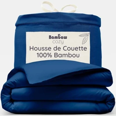 Afbeelding van Bamboe Dekbedovertrek 240 x 220 cm Ultrazacht Blauw marine Eco Dekbedhoes Luxe Beddengoed Hypoallergeen Puur viscose rayon Ultra ademende Stof Bambaw