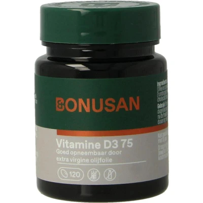 Afbeelding van Bonusan Vitamine D3 75 Capsules Duoverpakking
