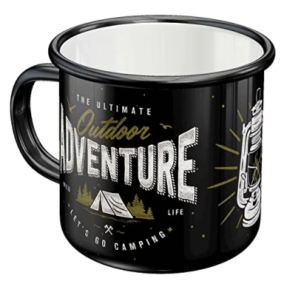 Afbeelding van Nostalgic Art Retro emaille mok, outdoor adventure cadeau idee voor campingliefhebbers, campingbeker, vintage design, 360 ml