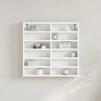 Afbeelding van Vitrinekast 60x8,5x58 cm bewerkt hout wit