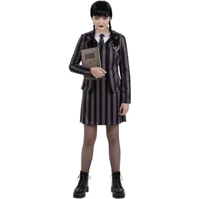 Afbeelding van Smiffys Gothic School Uniform Kinder Kostuum Kids tm 9 jaar Zwart/Grijs