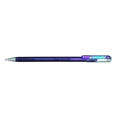 Afbeelding van Pentel K110 DVX 12 rollen glittergelrollen metallic paars blauw 2 verschillende kleureffecten op licht/donkerpaars +