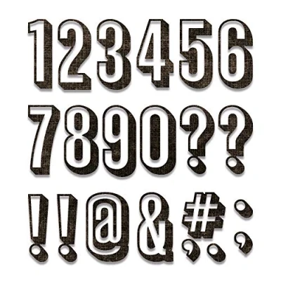 Afbeelding van Sizzix Thinlits Die Set Alphanumeric Shadow Numbers 21PK 664808 Tim Holtz (07 20)