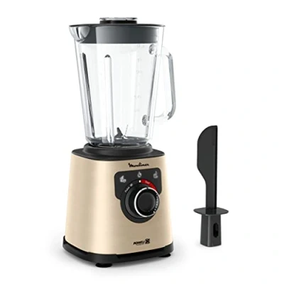 Afbeelding van Moulinex PerfectMix LM871A10 Elektrische blender, 1200 W, glazen kom, nuttige inhoud 1,5 l, smoothie mixer, Powelix mestechnologie, hoge kwaliteit, eenvoudige reiniging, zwart/goud