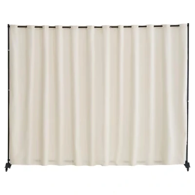 Image de VEVOR Cloison de séparation en tissu paravent avec roulettes pour chambre beige