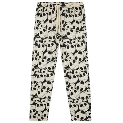Afbeelding van Disney Pyjamabroek voor heren, pyjamabroek, lang, katoen, S XXXL Mandalorian Jack Skellington cadeau idee, wit/zwart