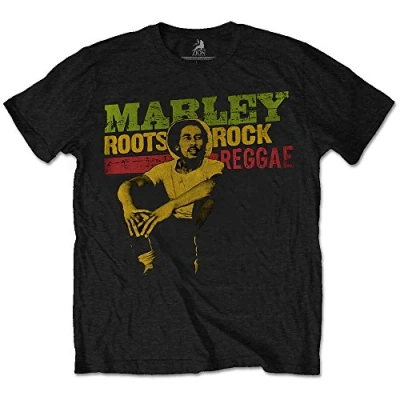 Afbeelding van Bob Marley Roots, Rock, Reggae Heren T shirt 2XL Zwart