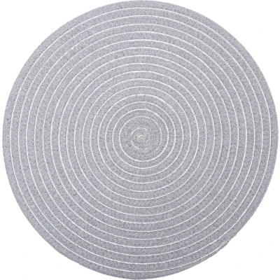Afbeelding van Atmosphera onderlegger set van 2 Glanzend licht grijs Placemat D35 cm