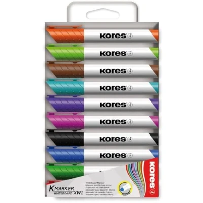 Afbeelding van Kores Whiteboard &amp; Flipovermarkers XW1 ronde punt etui 10 stuks