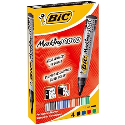 Afbeelding van bic Marker Permanentny Eco 2000 mix kleur 4 sztuki